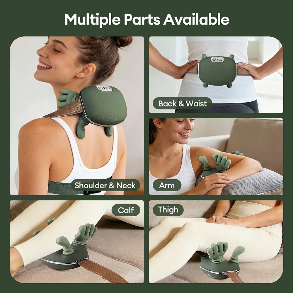 Cervi-Point-Bionic-Kneading-Station-Massage A person using the Cervi-Point Bionic Kneading Station on their neck and shoulders