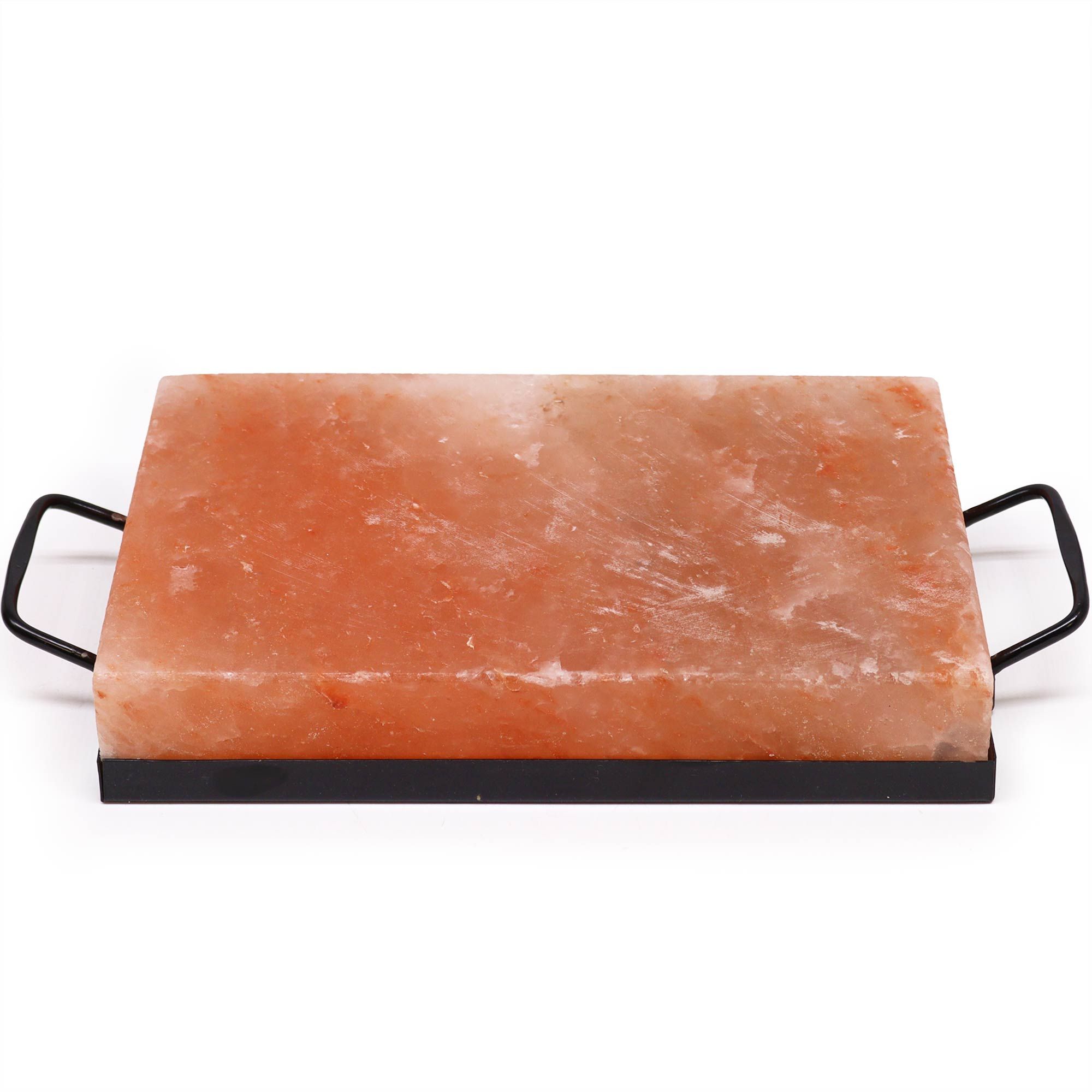 Orion-Culinary-Himalayan-Pink-Salt-Block Orion Culinary Himalayan Pink Salt Block being heated as a premium searing surface on a modern grill.