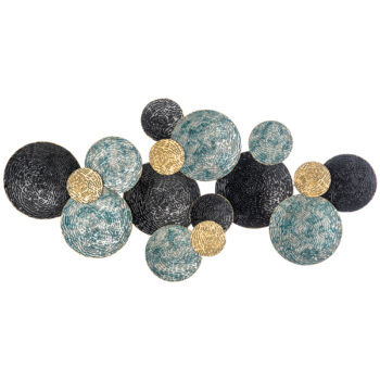 Aura 3D Circle Wall Sculpture in black blue and gold
