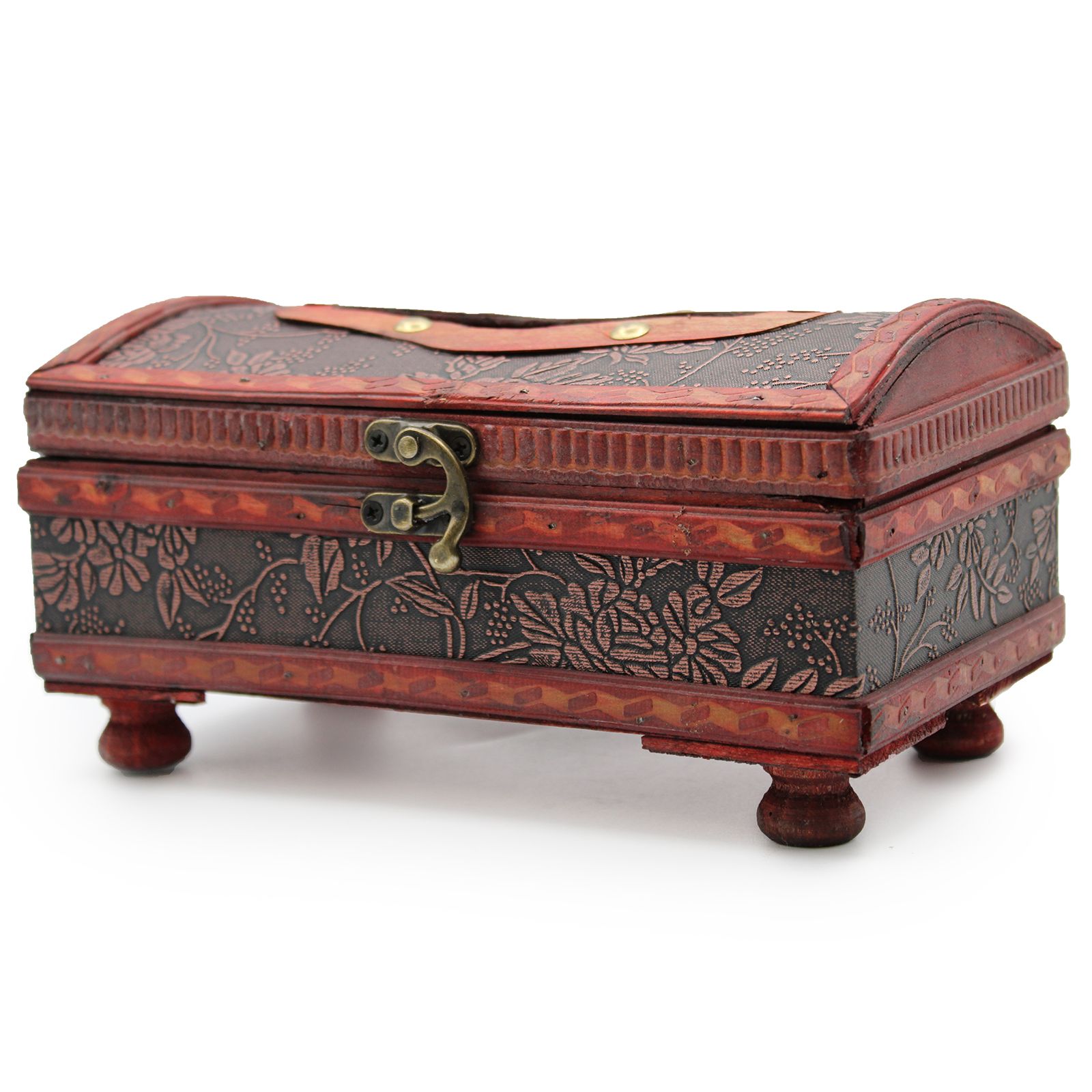 Aura Heritage Tissue Box with brass detailing and aged patina finish