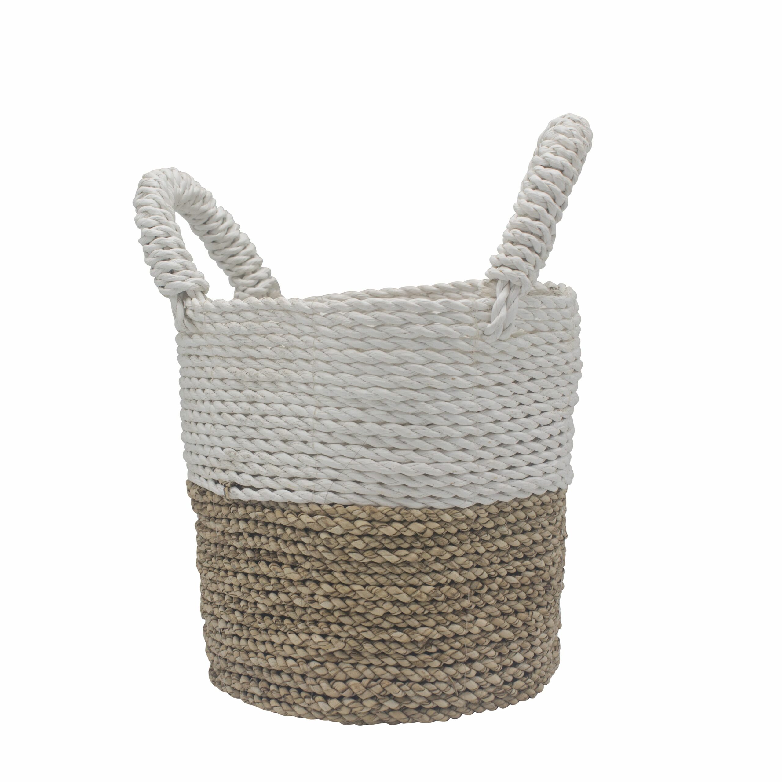 Orion Seagrass Basket Trio – Natural White Orion Handcrafted Seagrass Basket Trio in natural white