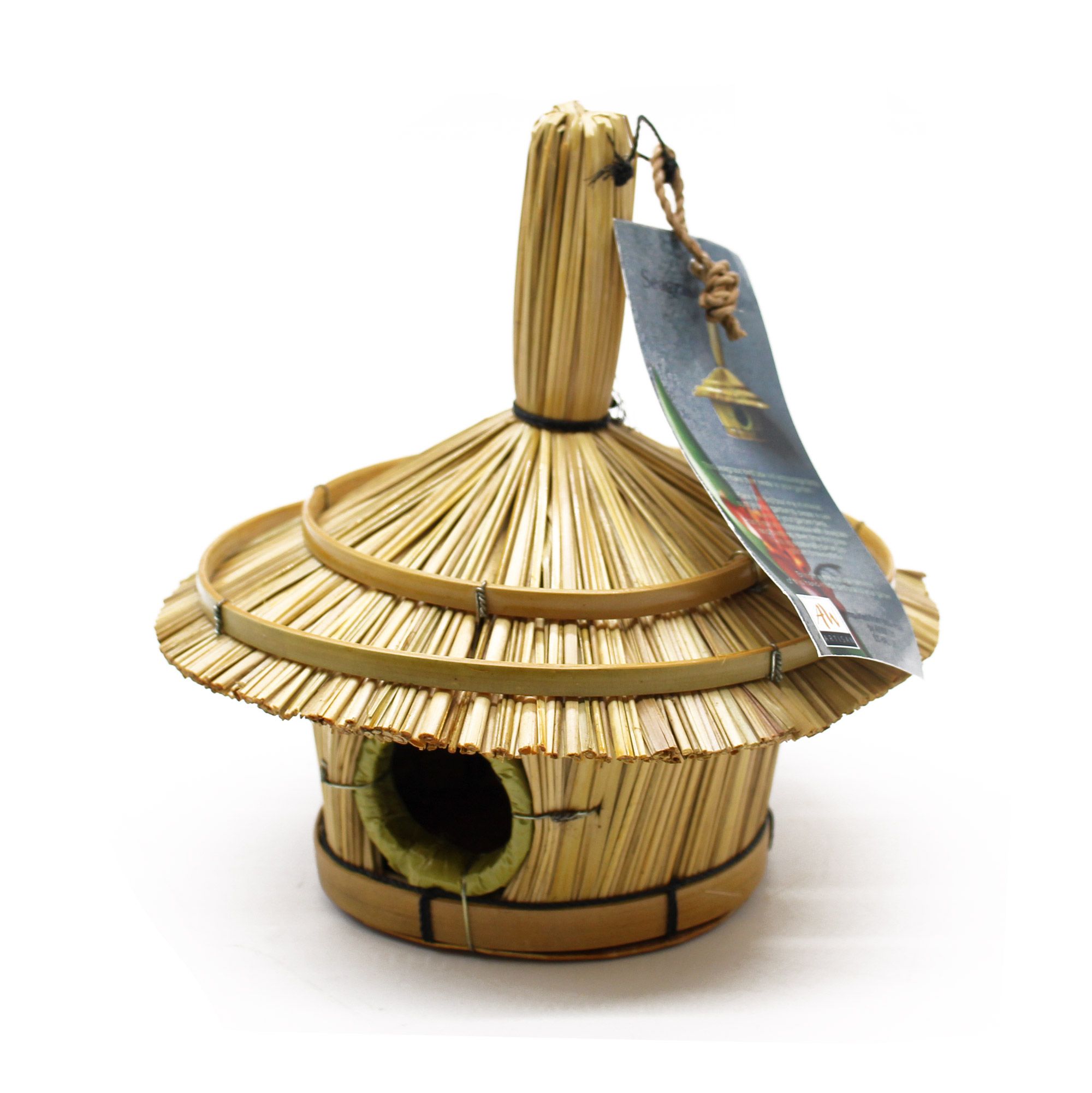 Orion Seagrass Bird House Small Round hanging outdoors