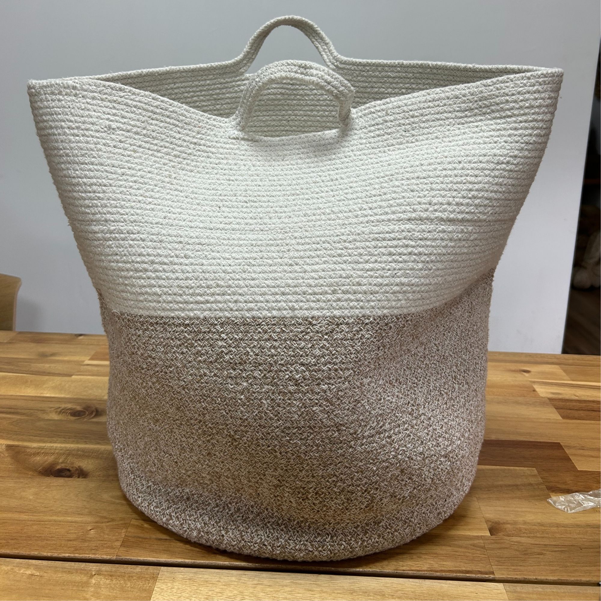 Orion Cotton Rope Big Basket – Beige Orion Handwoven Cotton Rope Big Basket in beige