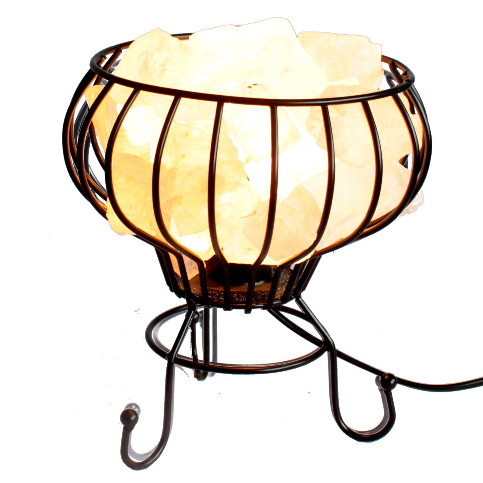 Orion™ Amber Salt Rock Lamp — Low Orion Amber Salt Rock Lamp Low, warm glow on side table