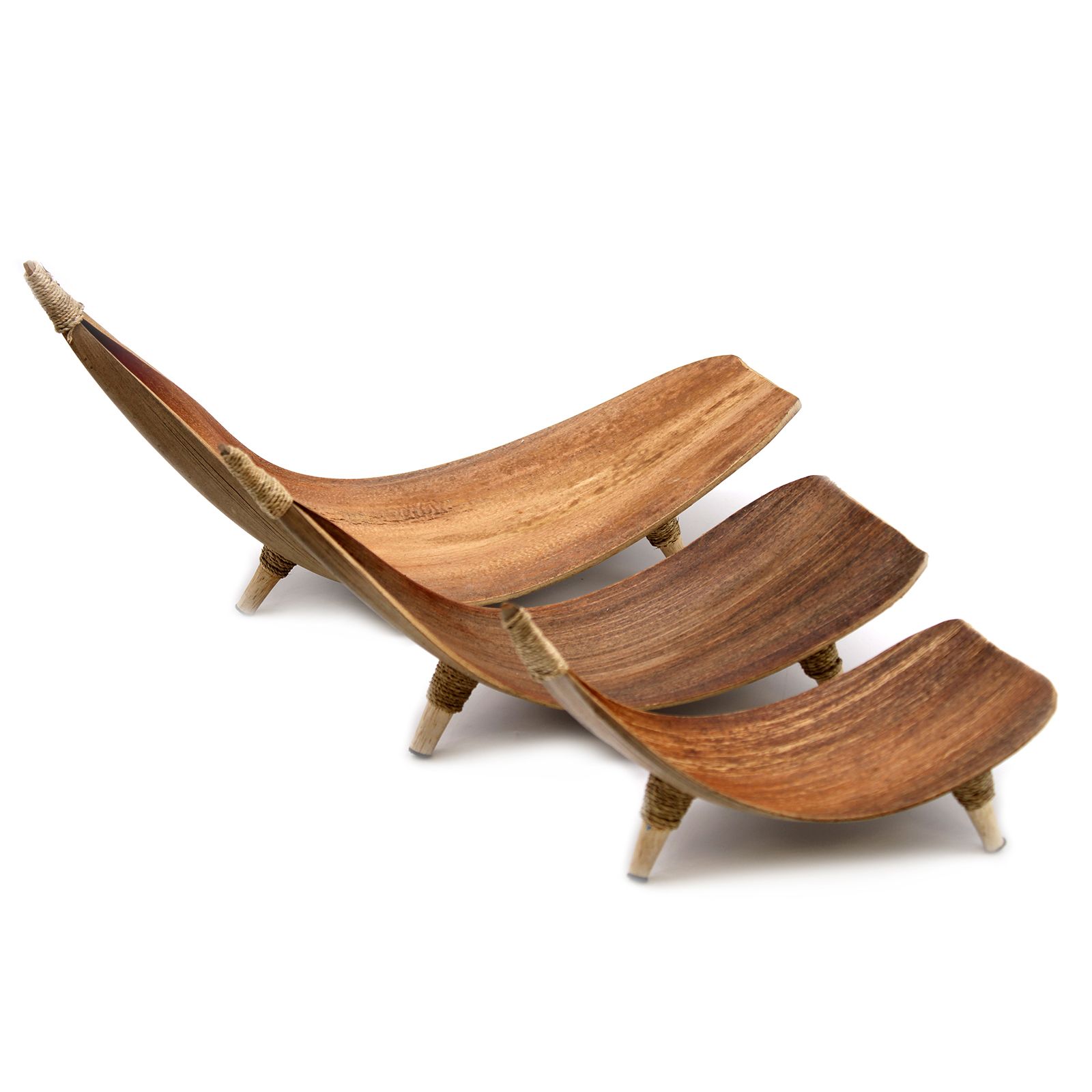 Orion Coconut Leaf Bowl Trio – Natural Orion Handcrafted Coconut Leaf Bowl Trio in natural finish