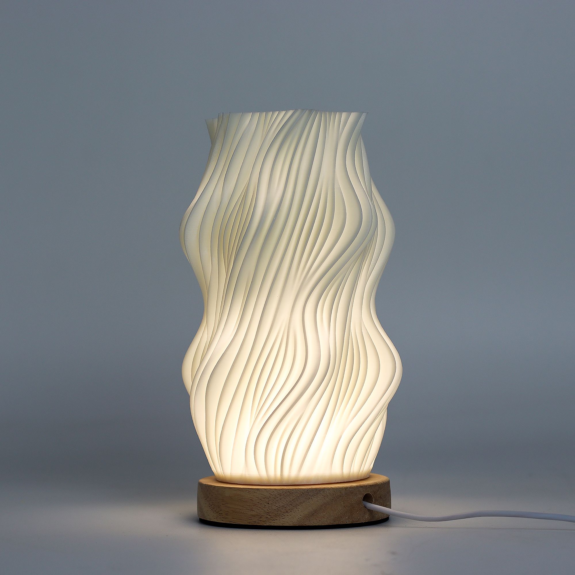 Orion New Wave Sculptural Table Lamp Star Twisted ribbed design warm glow