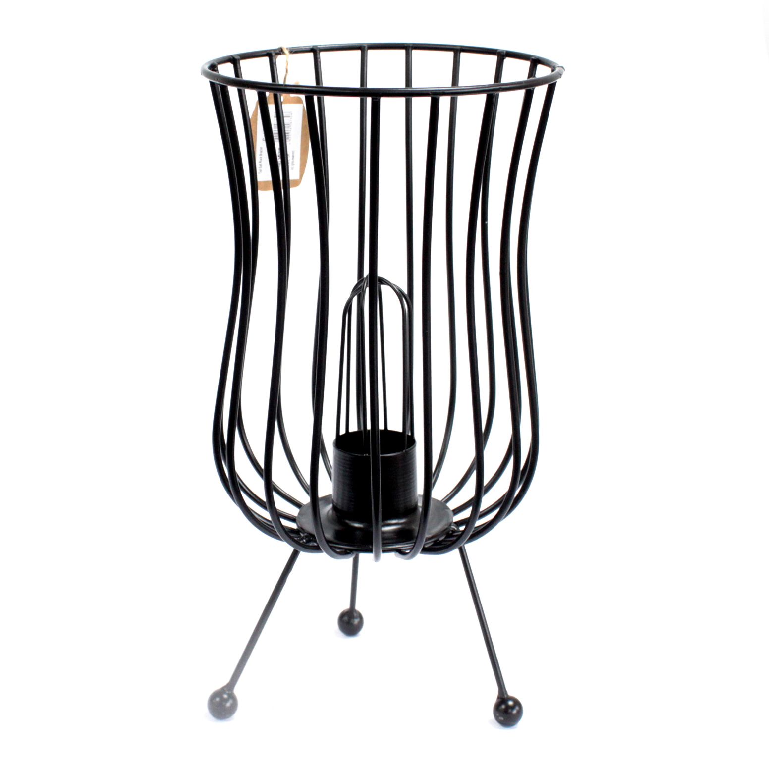Orion Industrial Iron Cage Lamp, no salt, sculptural accent light
